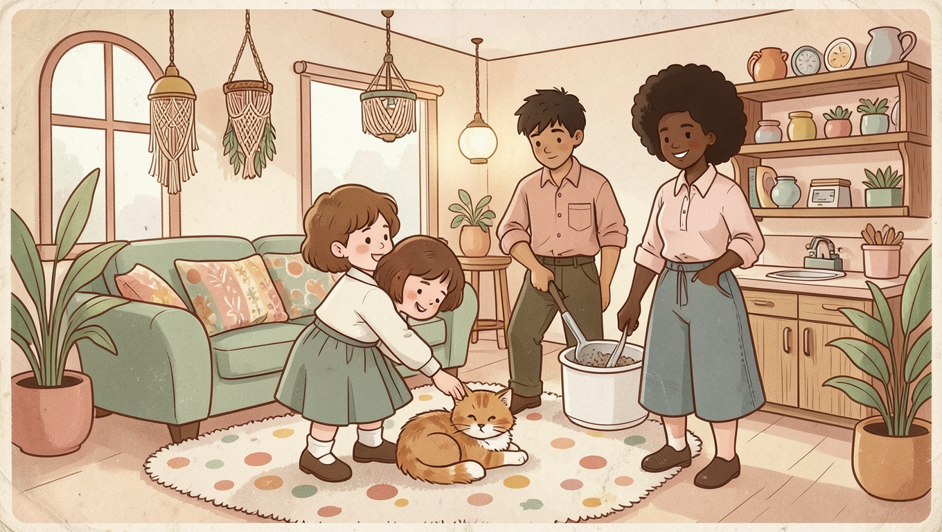 Helping Children Learn to Care for a Family Cat
